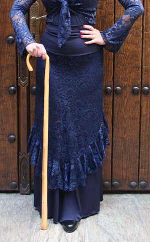 Bastón de baile flamenco torneado y barnizado