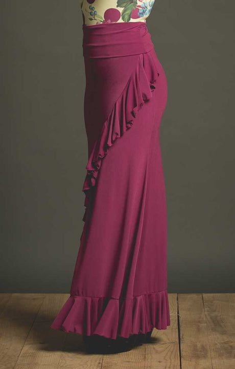 Jupe flamenco Valoria couleur mûre