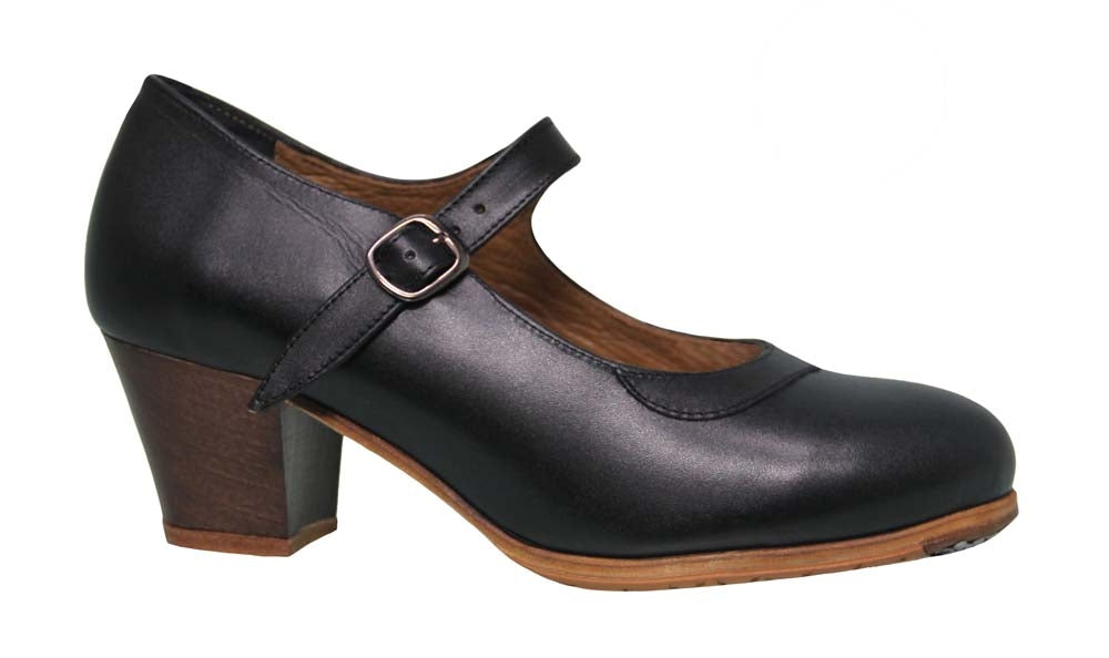 Zapato de baile flamenco profesional piel negro