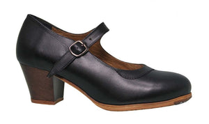Zapato de baile flamenco profesional piel negro