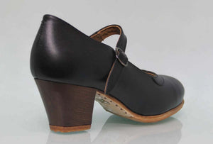 Zapato de baile flamenco profesional piel negro