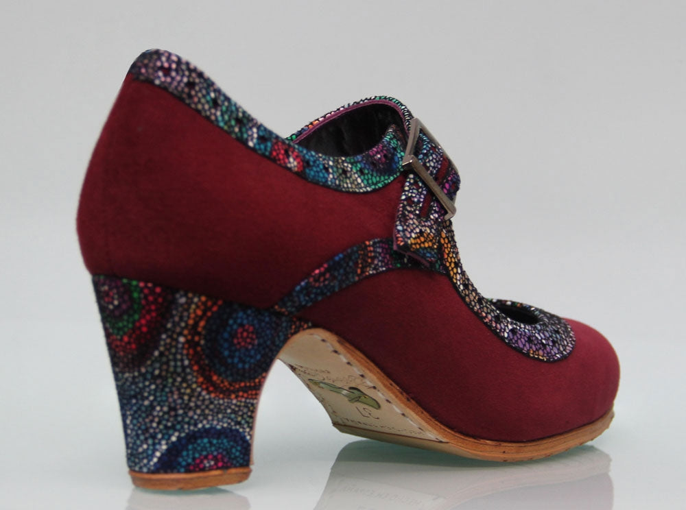Zapato de baile flamenco profesional Ante Burdeos