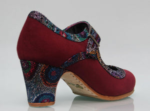 Zapato de baile flamenco profesional Ante Burdeos