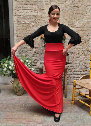 Falda Flamenco Roja Entallada