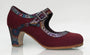 Zapato de baile flamenco profesional ante burdeos