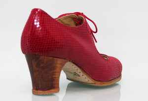 Professional red fantasy flamenco dance shoe