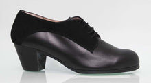 Zapato Flamenco Profesional Combinado Piel y Ante Negro
