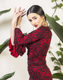 Top flamenco estampado rojo