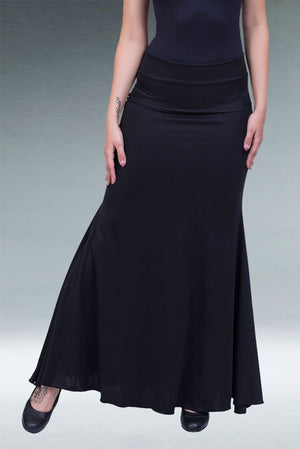 Falda Flamenco Negra Entallada Con Vuelo