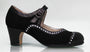 Zapato de baile flamenco profesional ante y piel negro