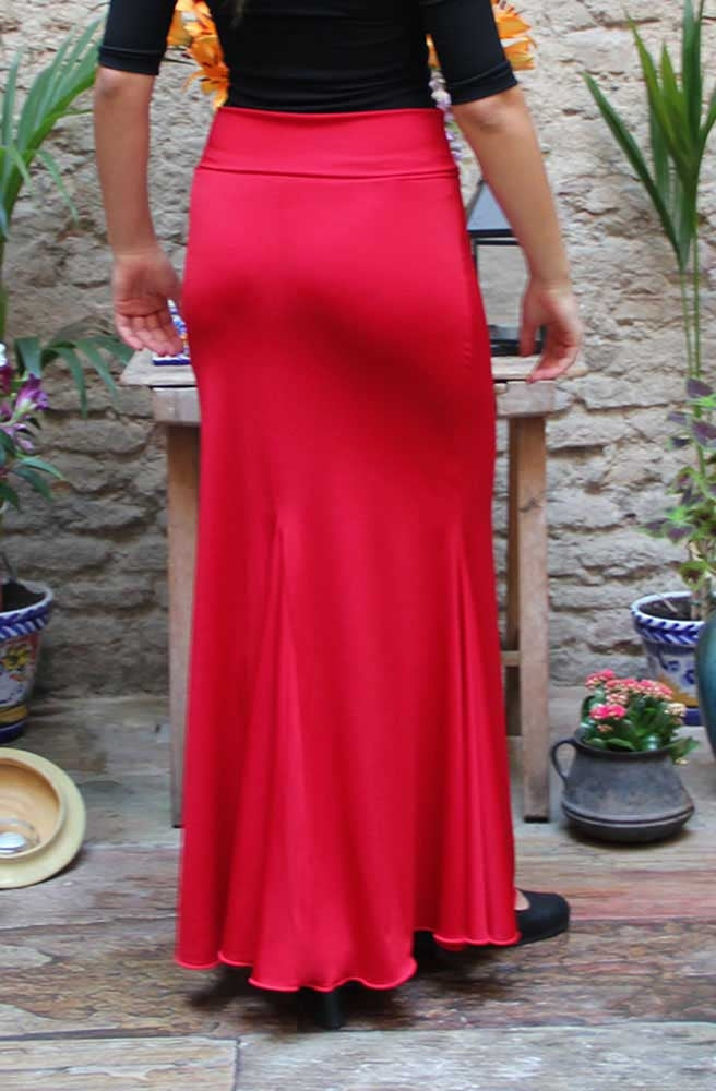 Red Godet Flamenco Skirt