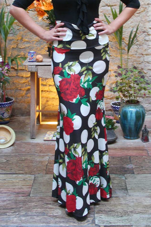 Godet Printed Flamenco Skirt
