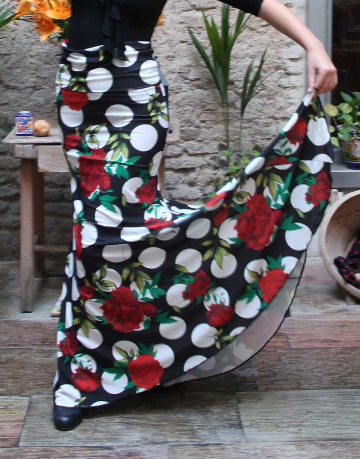 Godet Printed Flamenco Skirt