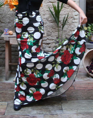 Godet Printed Flamenco Skirt