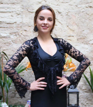 Cardigan flamenco en dentelle noire