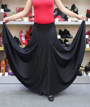 Black Flamenco Skirt with Godets
