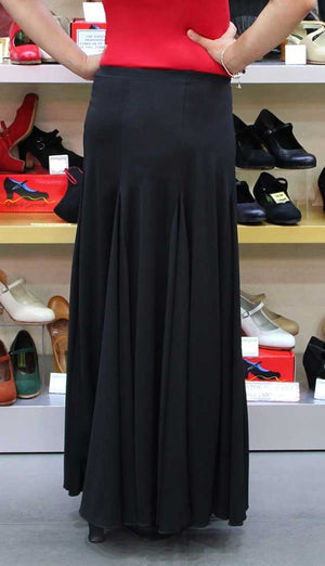 Black Flamenco Skirt with Godets