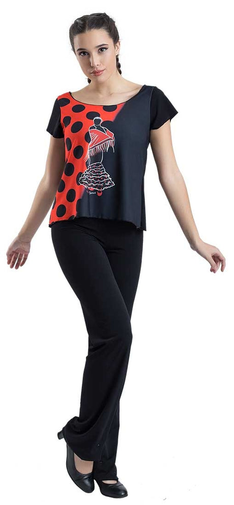 T-shirt à pois flamenco