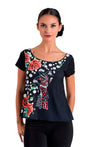 Camiseta flamenco flores y lunares