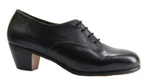Chaussure de flamenco professionnelle, cuir lisse noir