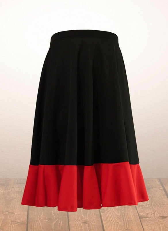 Falda Flamenco de Niña Negra y Roja