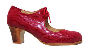 Professional red fantasy flamenco dance shoe