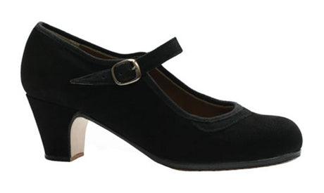 Zapato de baile flamenco profesional piel de ante negro