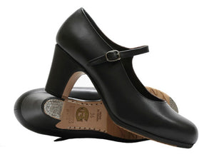 Chaussure de danse flamenco professionnelle, cuir noir