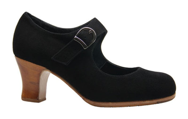 Chaussure de danse flamenco professionnelle en daim noir
