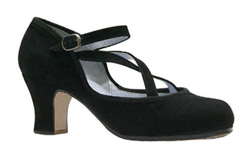 Chaussure de danse flamenco professionnelle en daim noir