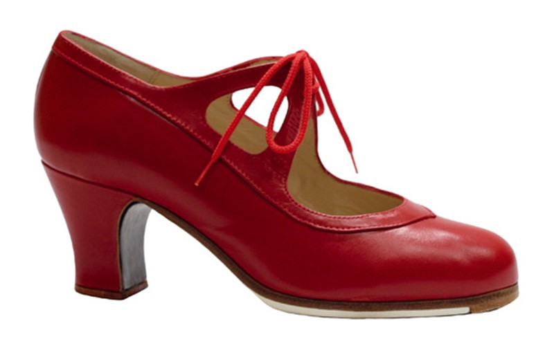 Professional Flamenco Dance Shoe Red Leather
