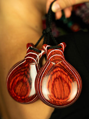 Red wooden castanets, standard box