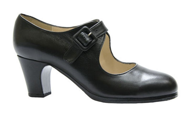 Chaussure de danse flamenco professionnelle en cuir noir