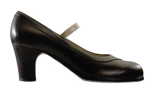 Chaussure de danse flamenco professionnelle en cuir noir