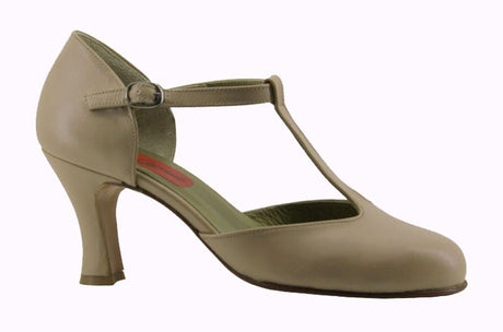 Beige Leather Ballroom Dance Shoe
