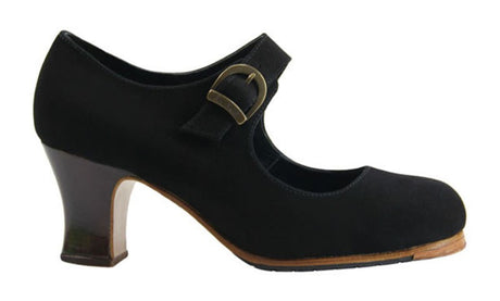 Zapato de Baile Flamenco Profesional Ante Negro