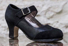 Professional Flamenco Dance Shoe Combined Suede and Black Fantasy