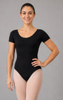 Maillot negro manga corta señora