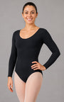 Maillot noir à manches longues pour femmes