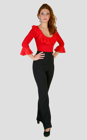 pantalon de flamenco noir