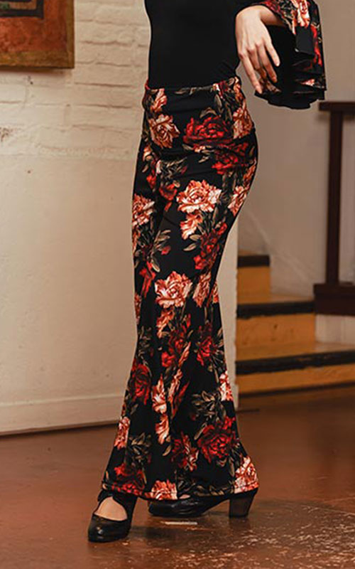flamenco skirt with printed calla lily