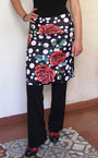 Culotte noire à pois et imprimé floral