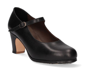Chaussure de danse flamenco professionnelle, cuir noir