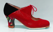 Chaussure de danse flamenco professionnelle combinée rouge et noir