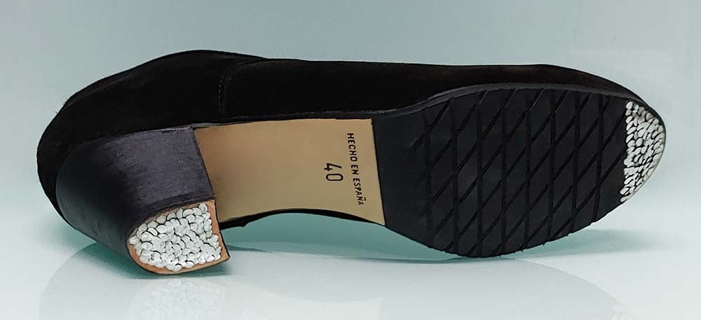 Chaussure de flamenco semi-professionnelle pour homme en daim noir