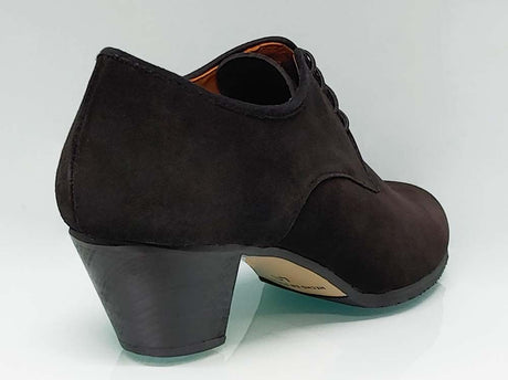 Chaussure de flamenco semi-professionnelle pour homme en daim noir