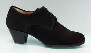 Chaussure de flamenco semi-professionnelle pour homme en daim noir