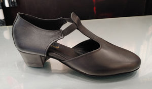 Chaussure de danse en cuir noir type Chapín 3 cm.