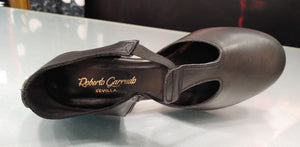 Chaussure de danse en cuir noir type Chapín 4 cm.