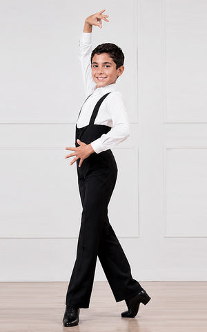 Pantalon de flamenco noir pour garçon avec bretelles élastiques